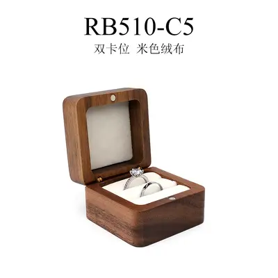 Wooden jewelry box small portable travel ring earring necklace mini jewelry storage box - 11