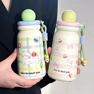 Stainless Steel Insulated Straw Cup for Students, Portable