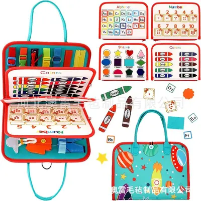 Cross-border felt learning board busy board new hot sale children early education intelligence development felt busy board toys