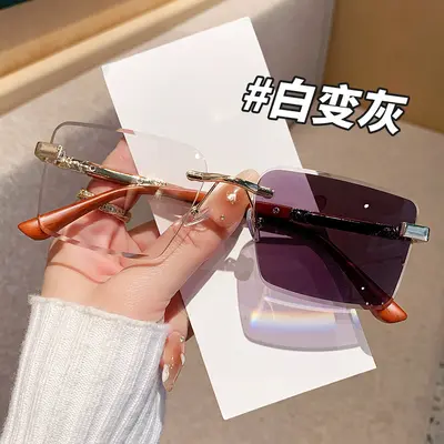 2026 Square Frame Color-Changing Sunglasses, Unisex, Outdoor UV Protection - 4