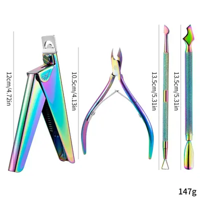 Stainless steel titanium nail care set, multi-piece - 12
