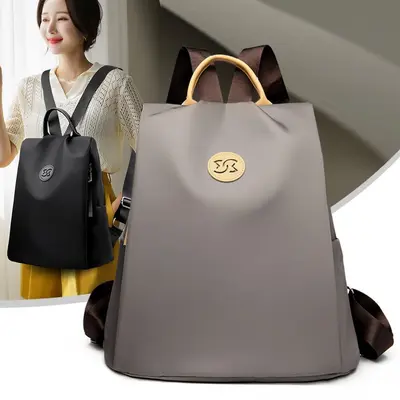 Large-Capacity Nylon Backpack with Laptop Compartment for School and Daily Use - 2
