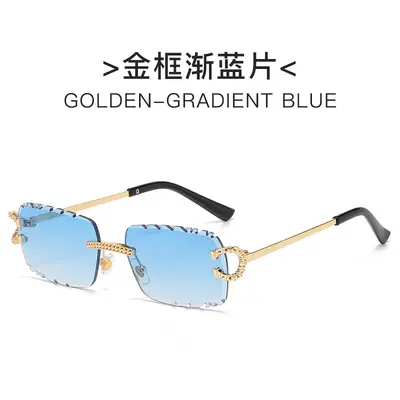 Rhinestone-Trimmed Patterned Sunglasses - 8