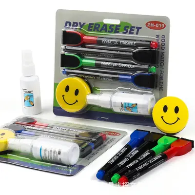 Magnetische Whiteboard-Marker mit Radierbürste, bunt, leicht zu schreiben und zu löschen