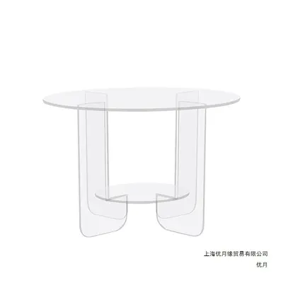 Transparent Acrylic Minimalist Italian-Style Coffee Table with Slate Top