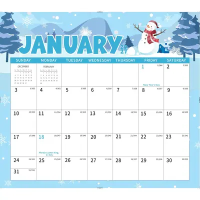 Magnet-Planungskalender 2027 Englisch, 18 Monate - 8