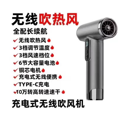 Cordless Hair Dryer, Quiet, Negative Ion, Mini Travel Size - 8