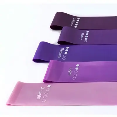 TPE Mor Kadın Yoga Kalça Kaldırma Direnç Bandı Seti - 6