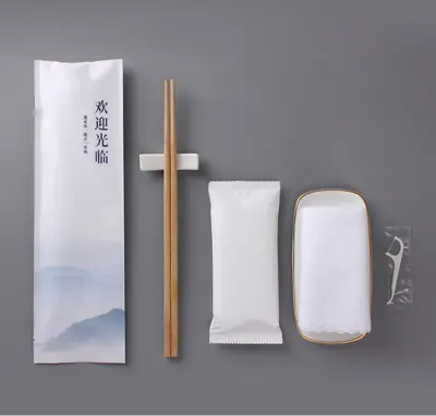 Disposable chopstick sets 100 pairs with wet wipes and floss