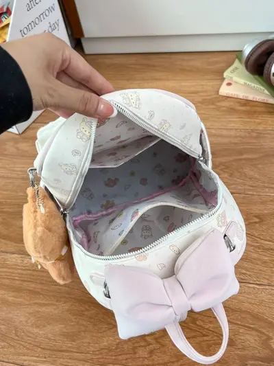 Women's Bear Design Bow Backpack 2026, Preppy Style for Students - 4