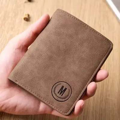 Minimalist Men's Short Wallet, Retro Design, Multi-Card Slots - 1