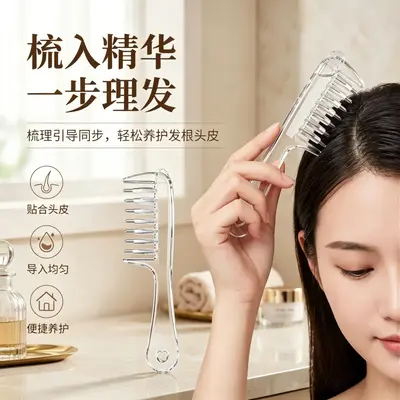 Crystal Scalp Massage Comb, Hair Growth Serum Applicator, Gentle on Hair - 2
