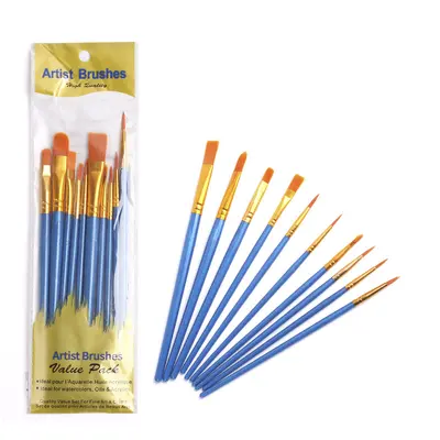 Paint brush set, 10-piece, nylon, oil and acrylic - 13