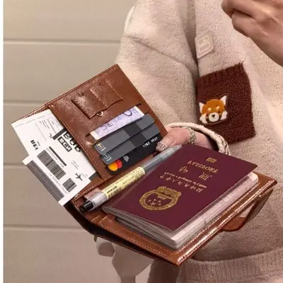 Women's Passport Holder Wallet, Multi-function Travel Document Organizer