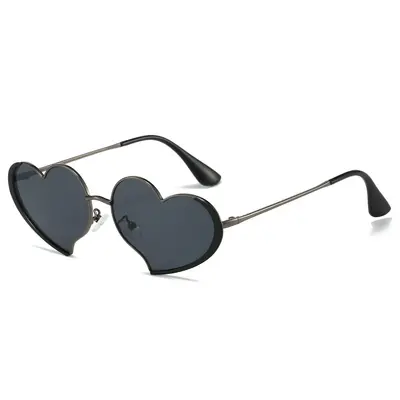 Damen-Sonnenbrille in Herzform, Metall, modisch - 6