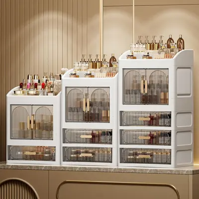 Multi-layer cosmetic storage box dresser organizer