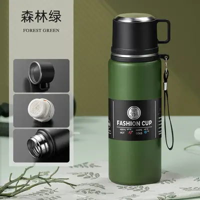 316 Stainless Steel Insulated Tea Cup with Tea Infuser, Large Capacity - 9