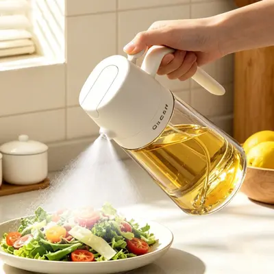 2-in-1 Ölkanne auslaufsicher Sprüher Glas