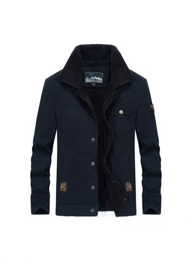 2025 Men's Velvet Autumn and Winter Thick Cotton-Padded Jackets for Middle-Aged and Elderly Men, New Men's Warm Casual Jackets, Men's Clothing