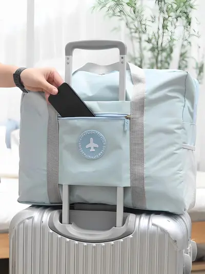 Reisetasche Gepäcktasche Wickeltasche Aufbewahrungstasche großes Fassungsvermögen Tragegriff leicht wasserdicht Kurztrip Reisegepäck faltbar - 2