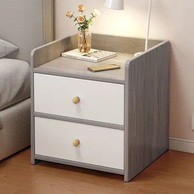 Minimalist Bedside Cabinet with Lock and Mini Drawers - 13
