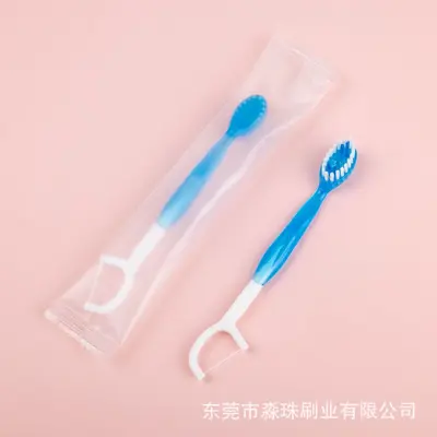 跨境爆珠牙刷一次性户外旅行牙刷迷你便携牙刷牙线漱口水套装批发