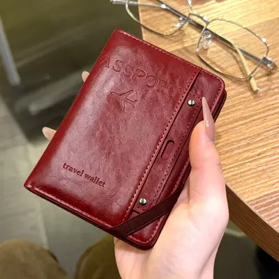 Yeni Model Pasaport Cüzdanı İş Seyahati Taşınabilir Belge Çantası Pasaport Koruma Deri Kılıfı Hırsızlığa Karşı Koruma Manyetik Alan Korumalı Pasaport Çantası PU
