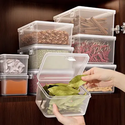 Kitchen spice storage container, compartmented, airtight