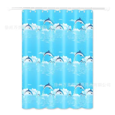 3D Printed PEVA Shower Curtain, Waterproof and Mildew-Resistant, Thick Bathroom Partition