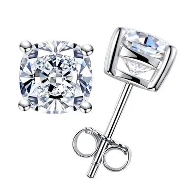 Grenzüberschreitend exklusiv: Vielseitige Moissanit-Ohrstecker in Sonderform, Ohrschmuck aus 925er Silber für Damen, Europa und Amerika, mossianteearrings