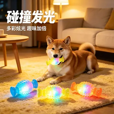Köpek için şeker şekilli sesli diş kaşıma oyuncağı, ışıklı etkileşimli - 4