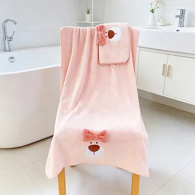Children's Coral Fleece Towel Set, Quick-Dry, Thick and Absorbent - 7