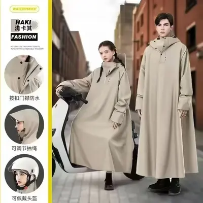 Elektrorroller Regenjacke Starkregen verstärkt Herren- und Damenstil Erwachsene Radfahren Fußschutz Elektromotorrad langes Modell Ganzkörper Regenponcho - 7