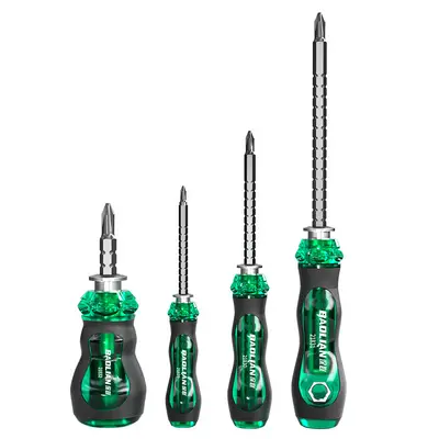 Phillips and slotted screwdriver set, multifunctional, strong magnetic bits