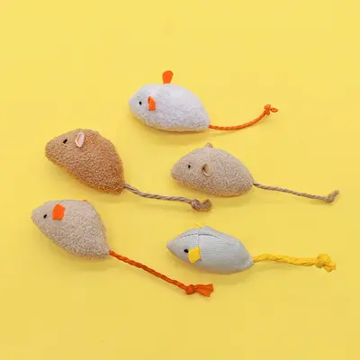 Realistic Mouse Cat Toy Set, Chew-Resistant, Includes Catnip - 5
