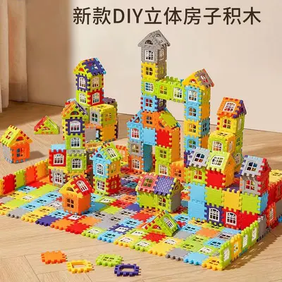 3-6 Yaş Çocuk 3D Ev Yapım Seti, Büyük Taneli Eğitici Bloklar - 3
