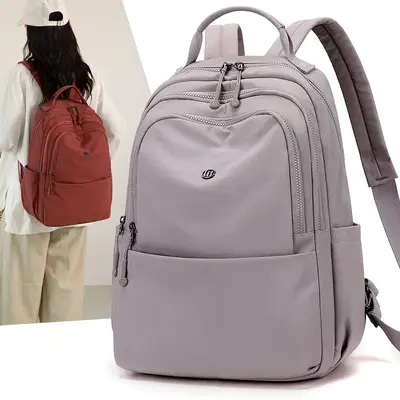 2025 New Style Nylon Oxford Cloth Backpack for Women, Large Capacity School Bag, Fashionable Casual Lightweight Travel Student Backpack