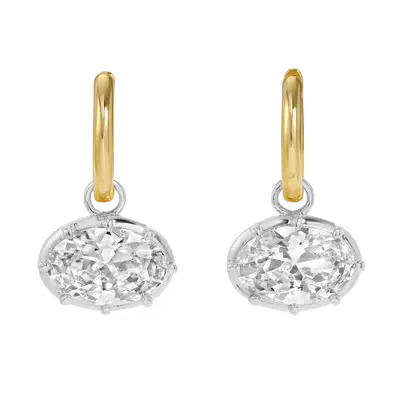 Damen-Oval-Ohrringe, Strass, leichte Luxus - 7