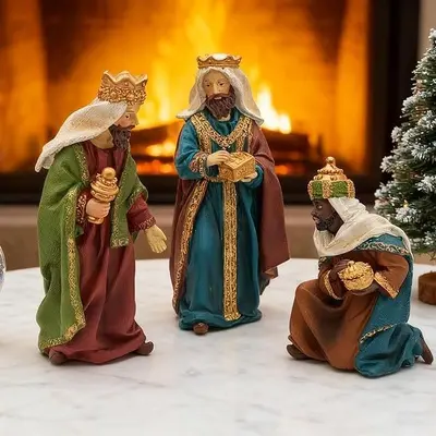 11 parça gerçekçi 18,5 cm figür seti, Noel ve dini dekorasyon