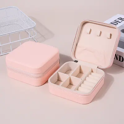 Tragbare Schmuckschatule, Geschenkbox, Schmuckbox, Verpackungsbox, Ohrringe, Ohrclips, Halsketten, Ringe, Schmuckschatule - 7