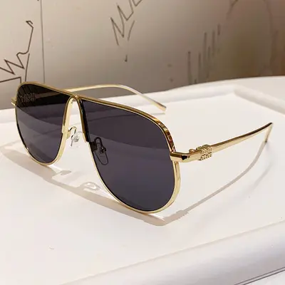 Large-Frame Metal Toad Sunglasses, Versatile Fashion Street Style - 7