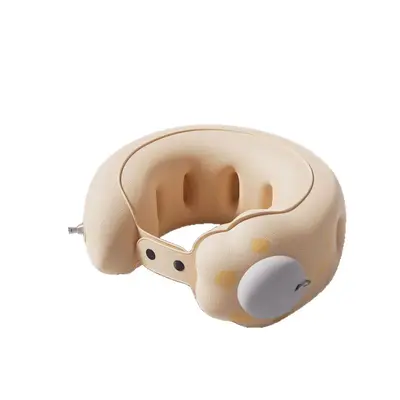 U-shaped Inflatable Neck Pillow with Quick Air Compression - 15 Second Fast Inflation for Sleep, Nap, Travel, Train Rest, and Flight Neck Support Cushion