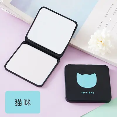 Foldable Portable Makeup Mirror, Double-Sided Mini Square - 8
