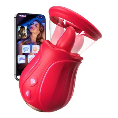 Romantic Flower Tongue Suction Vibrator for Women, Clitoral and Nipple Stimulator