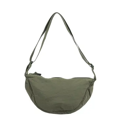 Japanese-Style Solid Color Lightweight Canvas Crossbody Bag - 12