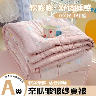 Class A Mother and Baby Grade Summer Cooling Quilt Water-Washed Cotton Summer Bedding Air-Conditioning Quilt Thin Comforter Summer Machine Washable Quilt Core Gift - 9