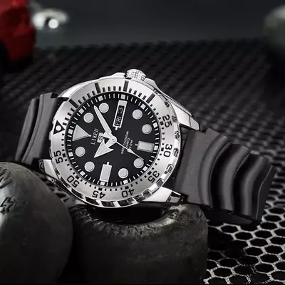 Seiko 5 Erkek Saati Gece Parlak Su Geçirmez Çift Takvim Su Cini Dalış Saati Mekanik Olmayan Erkek Saati Çelik Bileklik Kuvars Saat