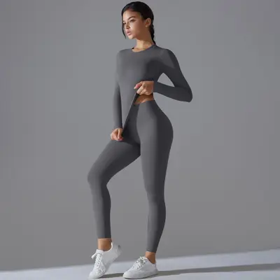Kadın Uzun Kollu Yoga Üst Takımı, Cilt Dostu, Pilates ve Koşu İçin - 3