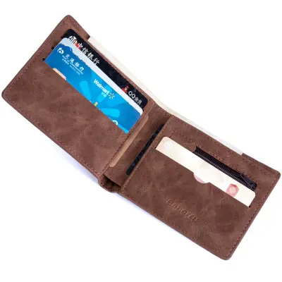 Men's Short Wallet with Coin Pocket and Dollar Compartment - 3