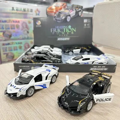 Rückzugsauto Polizeiauto mit Licht und Sound, Türen öffnen sich, Kinderspielzeug